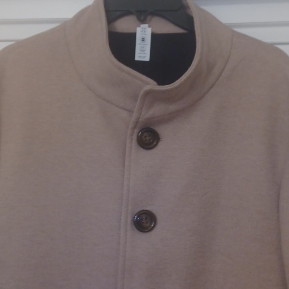 Trench Coat Men's Beige Neutral Poly BLEND Washable NWOT Large